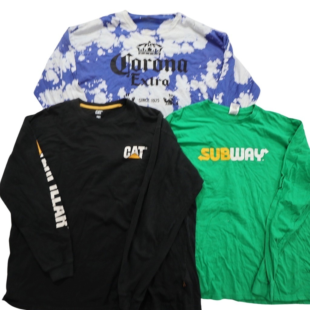 古著卸 まとめ売り 企業(yè) 長袖Tシャツ 10枚セット (メンズ XL /2XL ) コロナ サブウェイ ホンダ コーラ モンスター NA9766 1円スタート