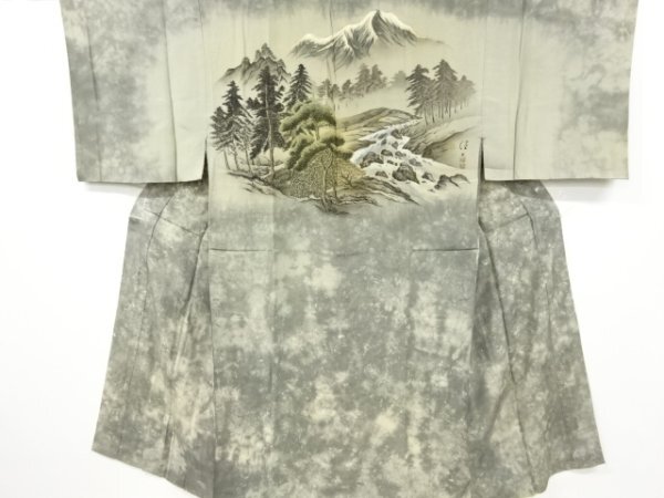ys7400512; 宗sou 樹木風(fēng)景模様男物長襦袢【アンティーク】【著】