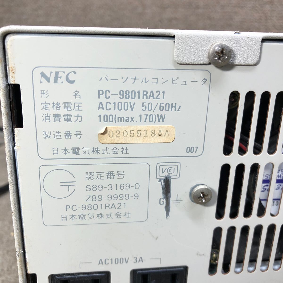 DT98-713 супер-скидка PC98 настольный NEC PC-9801RA HDD отсутствует электризация не возможно Junk 
