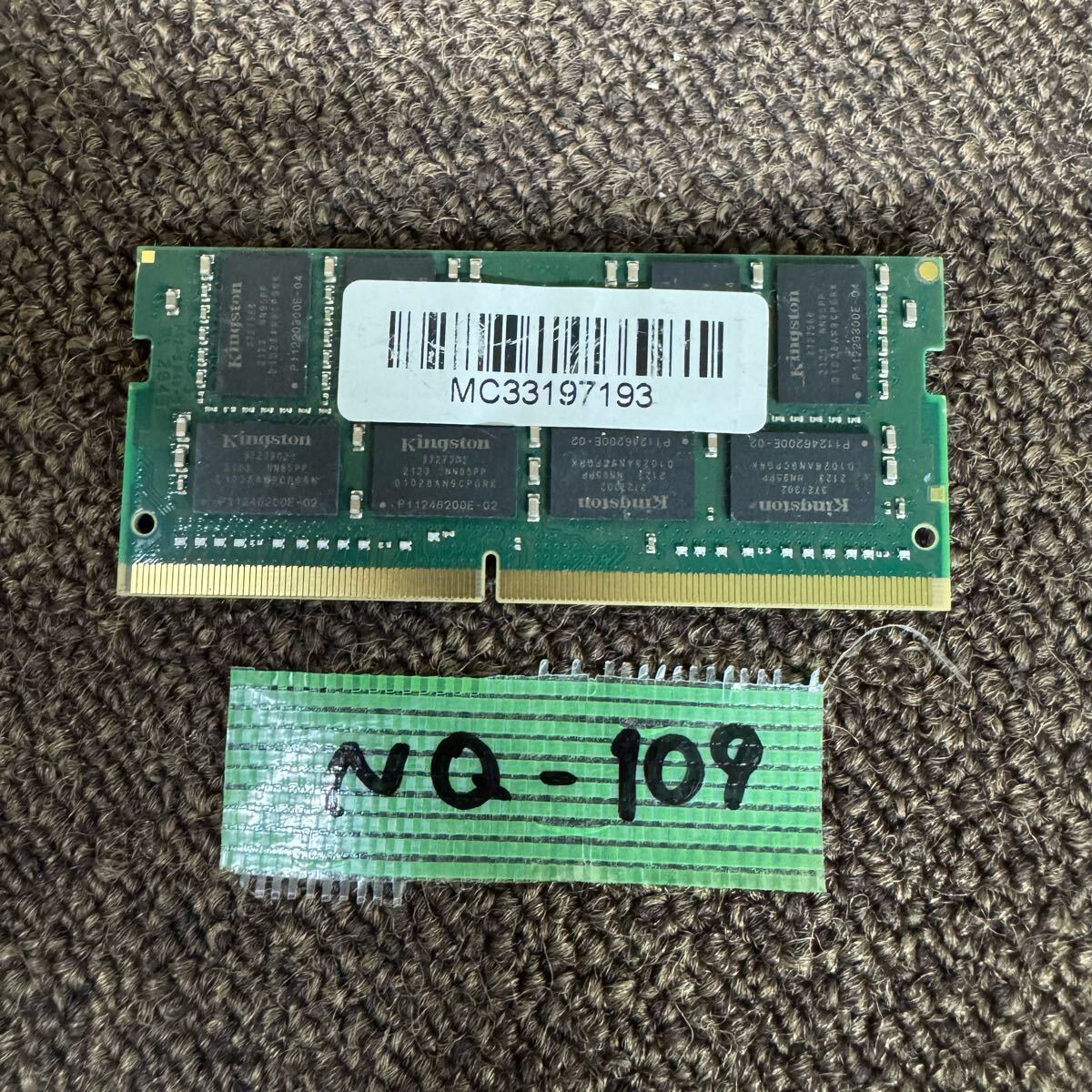 NQ-109 激安 ノートPC メモリ Kingston 16GB DDR4-2666 PC4-21300 KVR26S19D8/16 動(dòng)作品 同梱可能