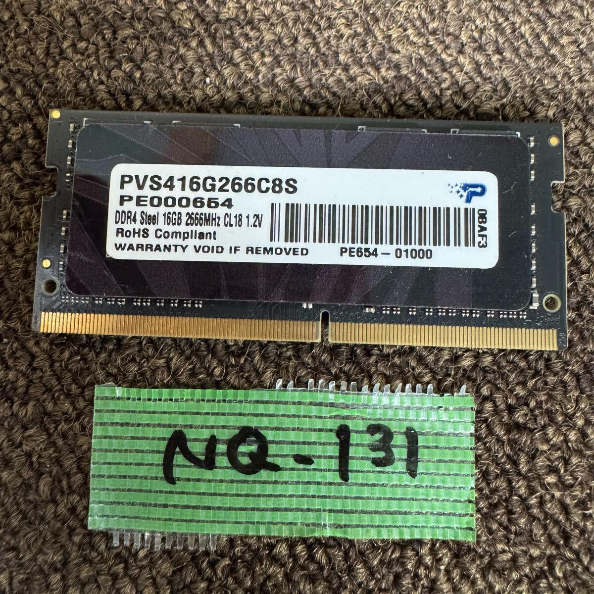 NQ-131 激安 ノートPC メモリ VIPER STEEL 16GB DDR4-2666 動作品 同梱可能_画像2