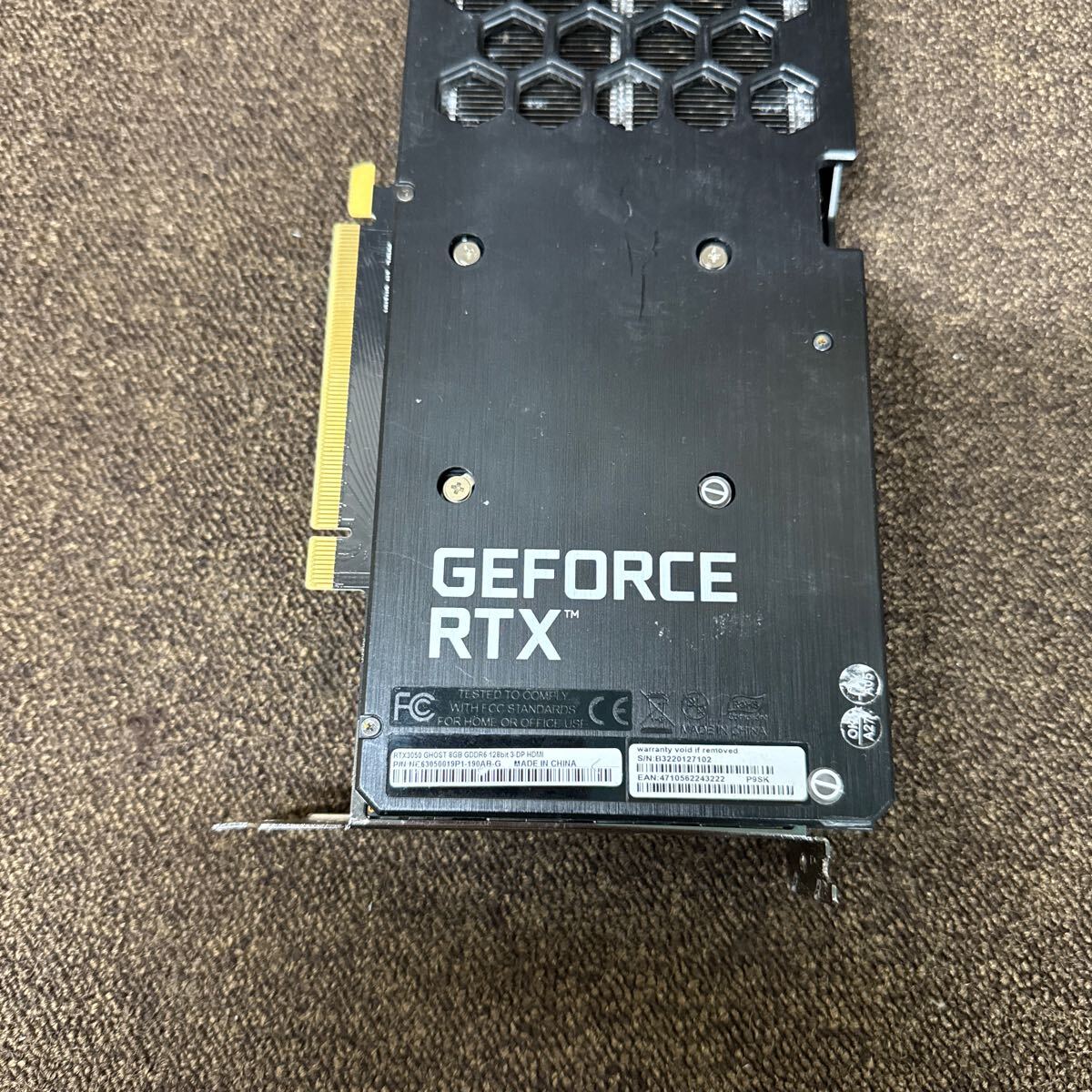 GGA137-2 激安 グラフィックボード GAINWARD RTX3050 GHOST 8GB GDDR6 128Bit 認識.畫像出力のみ確認 中古品 同梱可能