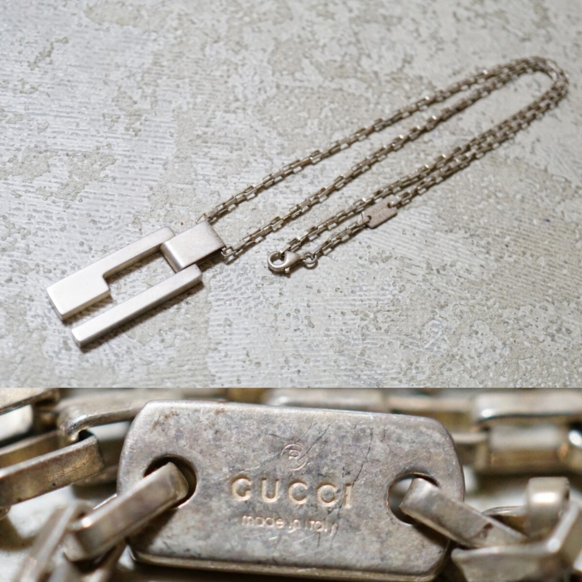 450 GUCCI/ Gucci за границей производства бренд серебряный колье подвеска Vintage аксессуары SILVER 925 печать серебряный ювелирные изделия декортивный элемент 