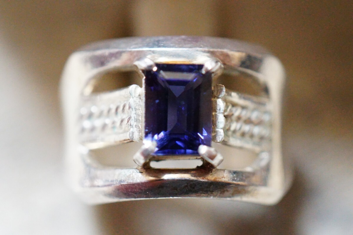 951 天然タンザナイト リング 指輪 ヴィンテージ アクセサリー SILVER刻印 天然石 色石 寶石 カラーストーン 裝飾品