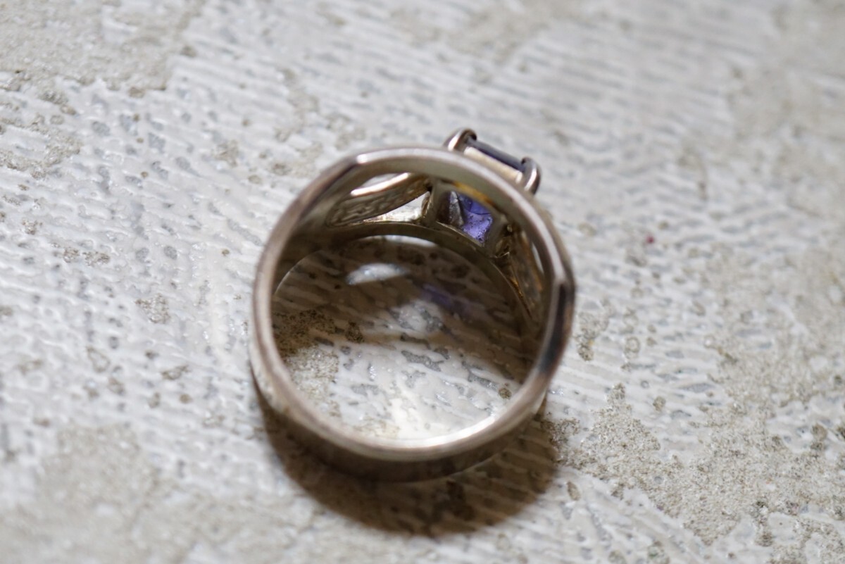 951 天然タンザナイト リング 指輪 ヴィンテージ アクセサリー SILVER刻印 天然石 色石 寶石 カラーストーン 裝飾品
