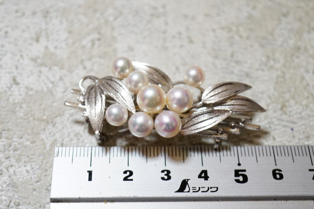 736 和裝小物 アコヤ真珠 本真珠 パール ブローチ 帯留め ヴィンテージ アクセサリー STERLING刻印 冠婚葬祭 あこや 裝飾品