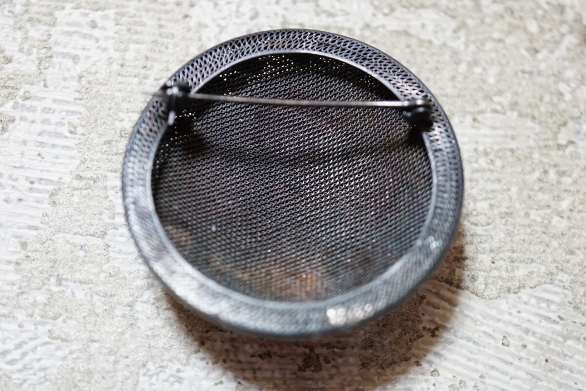 989 天然瑪瑙 七寶焼 ブローチ ヴィンテージ アクセサリー SILVER刻印 天然石 寶石 色石 カラーストーン 焼き物 陶器 裝飾品