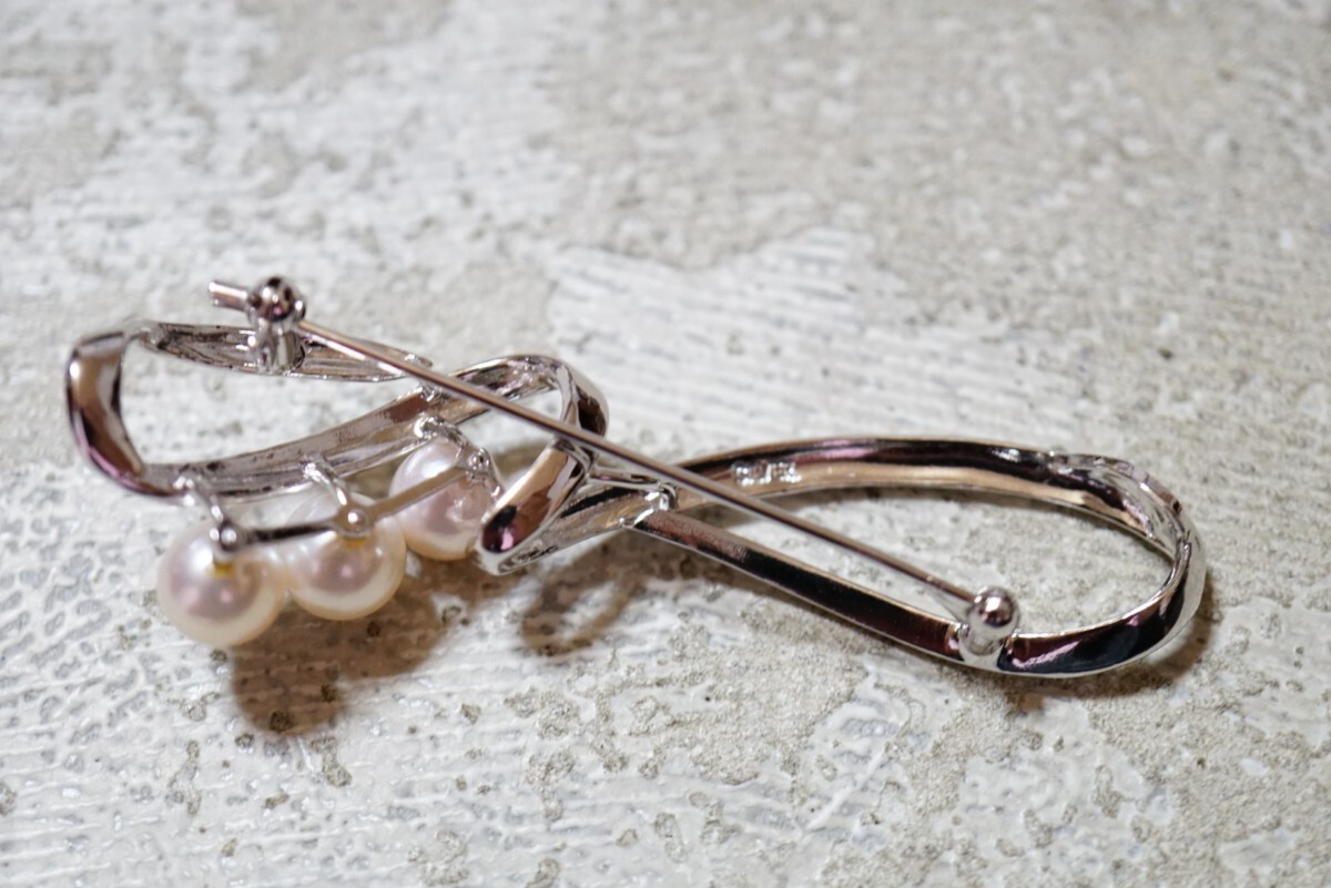 980 アコヤ真珠 本真珠 パール シルバー ペンダント ブローチ ヴィンテージ アクセサリー SILVER刻印 冠婚葬祭 あこや 2way 裝飾品