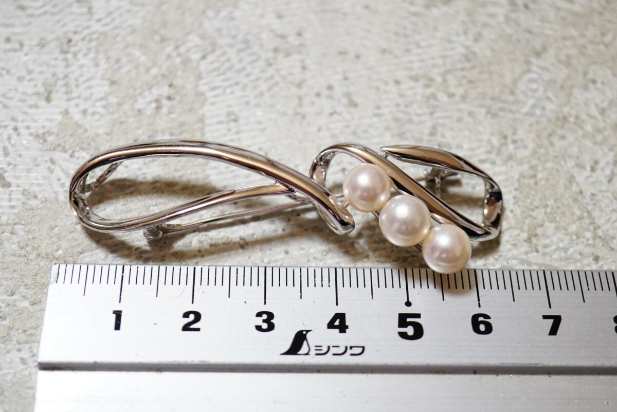 980 アコヤ真珠 本真珠 パール シルバー ペンダント ブローチ ヴィンテージ アクセサリー SILVER刻印 冠婚葬祭 あこや 2way 裝飾品