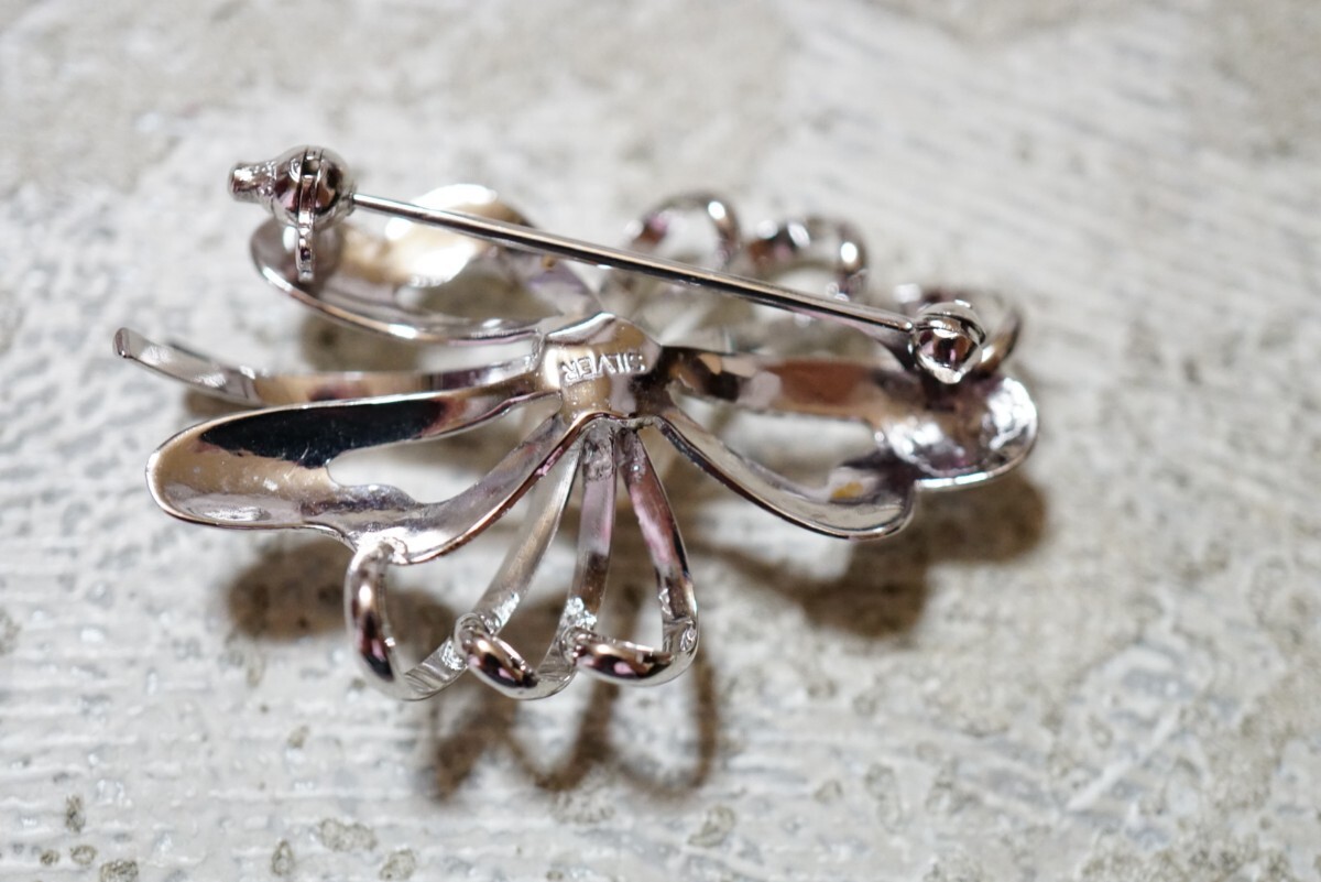 976 アコヤ真珠 本真珠 パール シルバー ブローチ ヴィンテージ アクセサリー SILVER刻印 冠婚葬祭 あこや 裝飾品