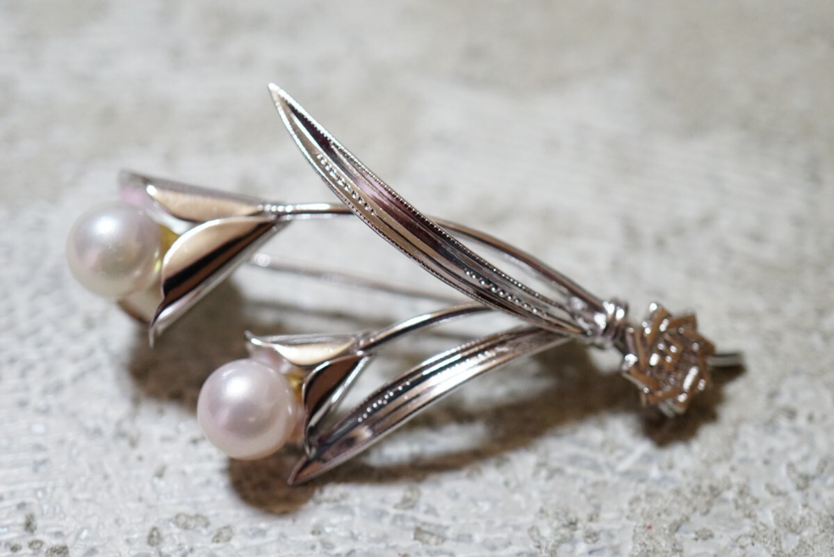 972 アコヤ真珠 本真珠 パール シルバー ブローチ ヴィンテージ アクセサリー SILVER刻印 冠婚葬祭 あこや 裝飾品