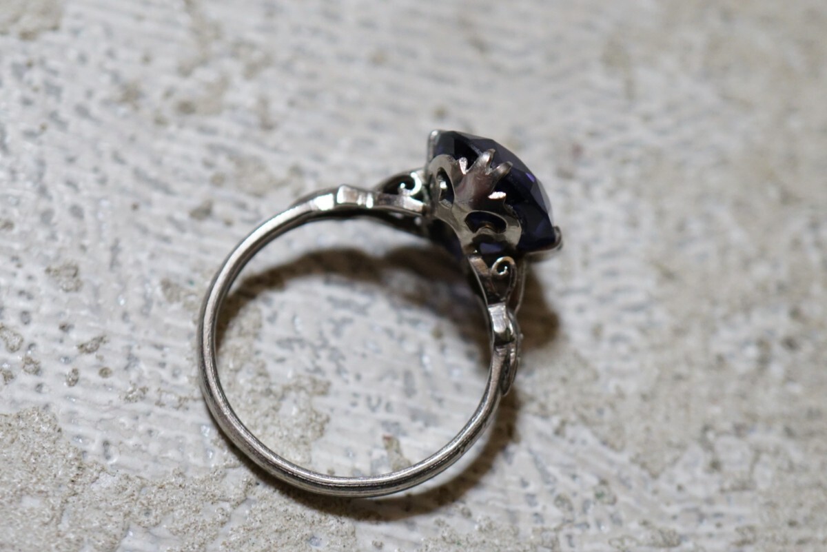 1128 昭和レトロ カラーチェンジサファイア サンプラチナ/SPM刻印 リング 指輪 ヴィンテージ アクセサリー 色石 寶石 カラーストーン