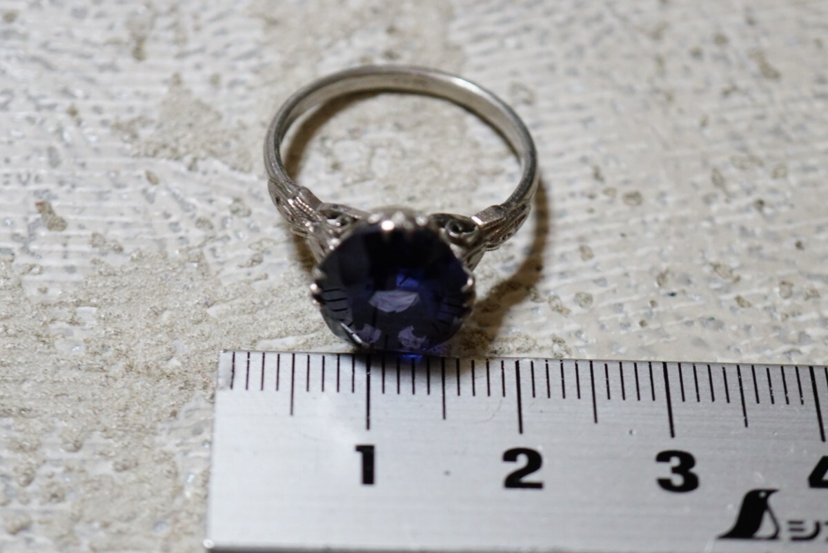 1128 昭和レトロ カラーチェンジサファイア サンプラチナ/SPM刻印 リング 指輪 ヴィンテージ アクセサリー 色石 寶石 カラーストーン