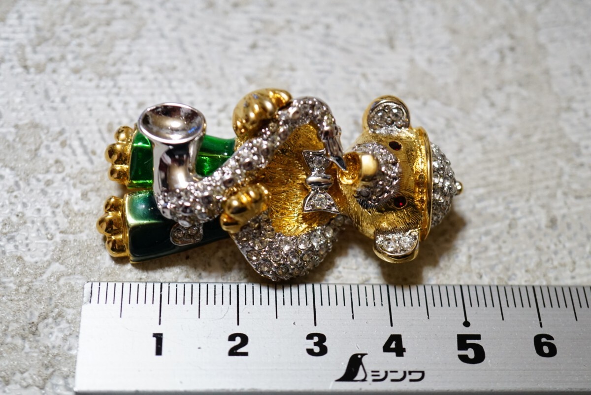1085 за границей производства стразы животное Gold цвет брошь Vintage аксессуары античный декортивный элемент 