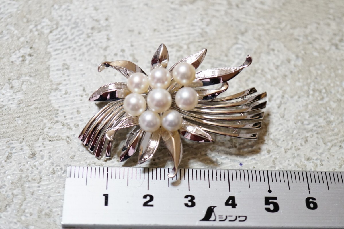 1040 Akoya жемчуг книга@ жемчуг pearl silver брошь Vintage аксессуары STERLING печать праздничные обряды ... декортивный элемент 