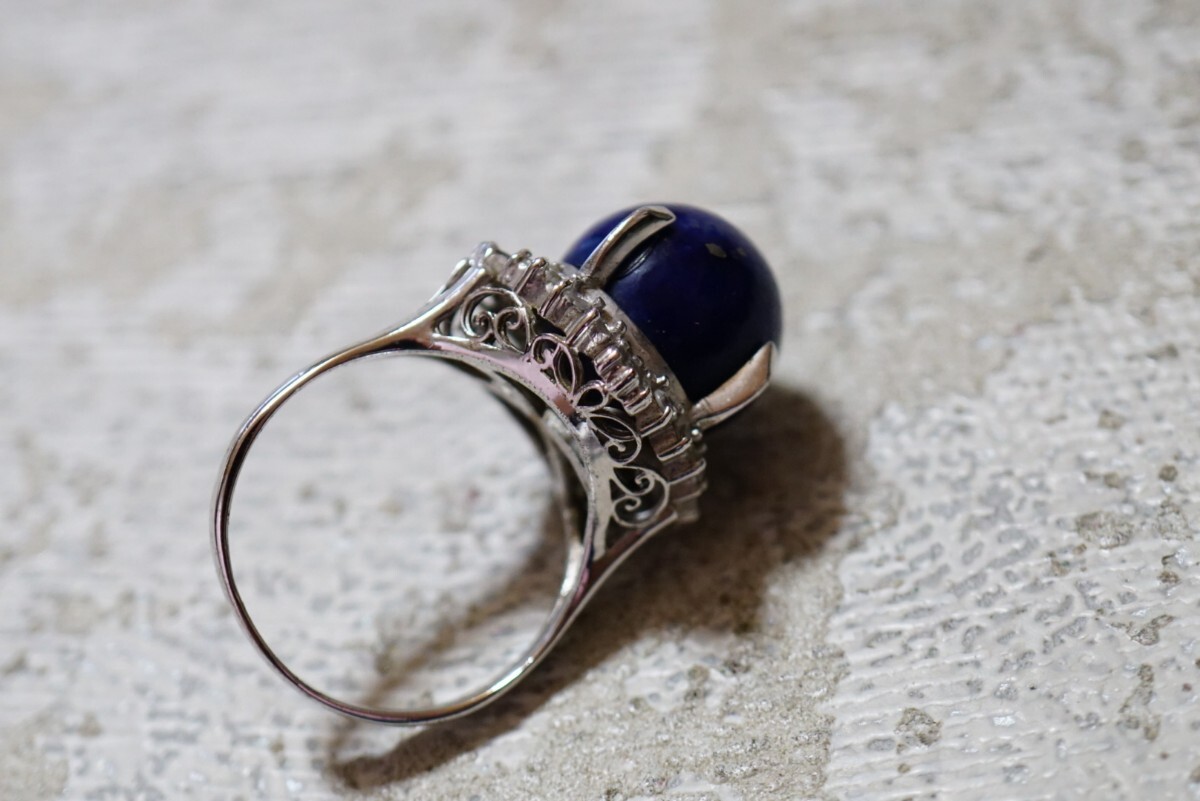 1381 натуральный лазурит кольцо кольцо Vintage аксессуары SILVER печать натуральный камень цвет камень драгоценнный камень цветной камень декортивный элемент 
