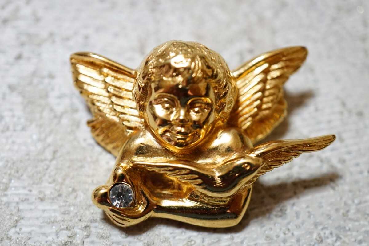 1296 MONET/mone за границей производства бренд ангел стразы Gold цвет брошь Vintage аксессуары декортивный элемент 