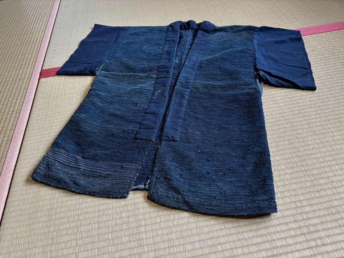 【兎】時代物　サックリ さっくり　木綿　BORO 襤褸 刺し子 野良著 ボロ　(リメイク裂き織 藍染 古布 古裂 ビンテージパッチワーク )