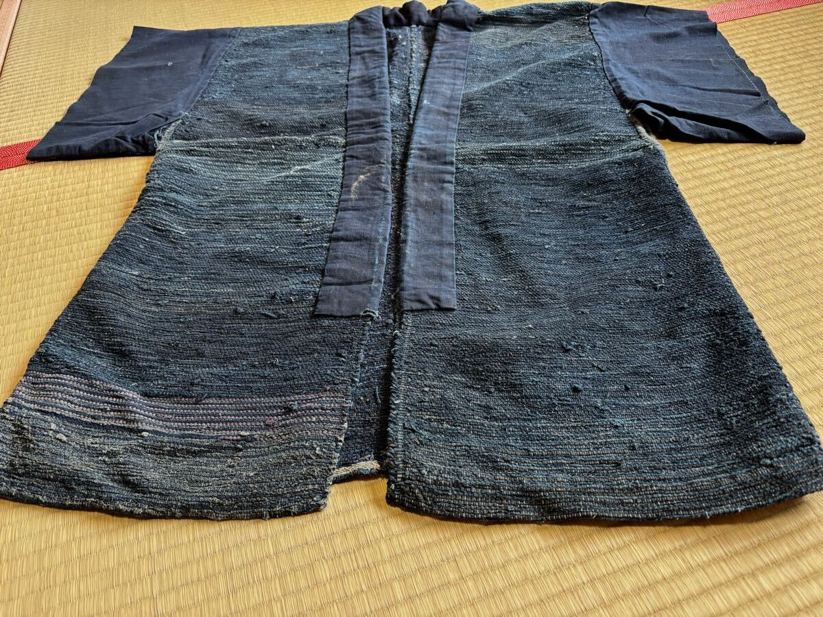 【兎】時代物　サックリ さっくり　木綿　BORO 襤褸 刺し子 野良著 ボロ　(リメイク裂き織 藍染 古布 古裂 ビンテージパッチワーク )