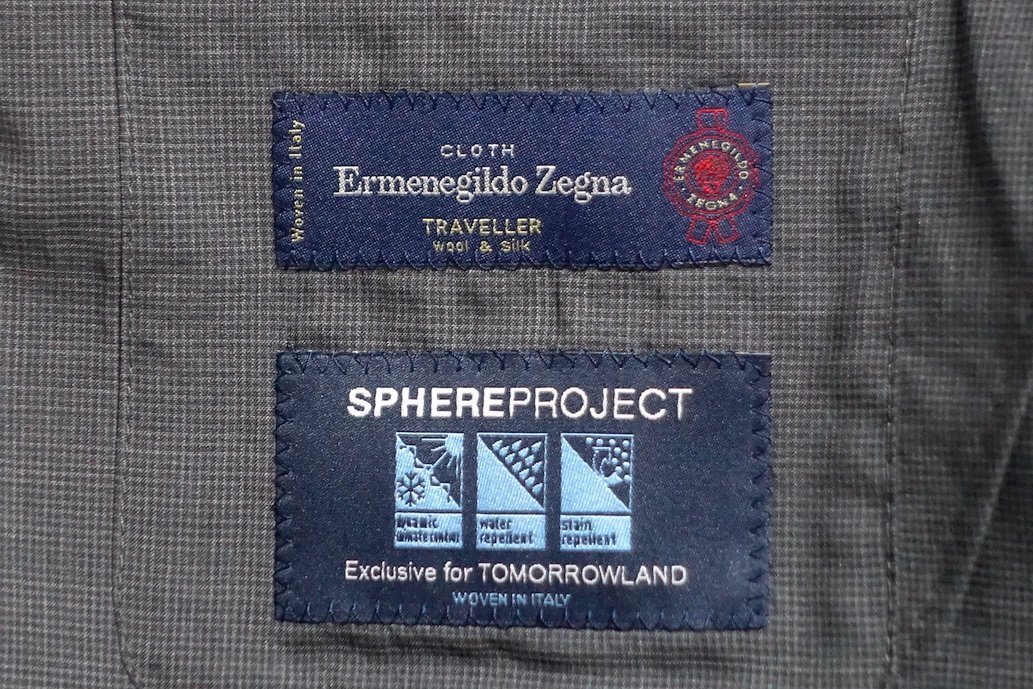 18SS 美品 TOMORROWLAND PILGRIM ピルグリム Ermenegild Zegna ゼニア TRAVELLER Super130's ウールシルク チェック ジャケット メンズ 42