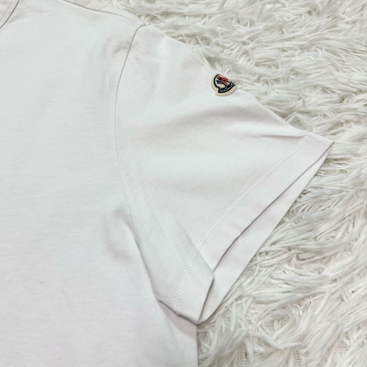 極美品!/確実正規(guī)品/XXL相當●モンクレール MONCLER Tシャツ 半袖 マグリア MAGLIA デカロゴ プリント 大きい ホワイト 認証済み メンズ