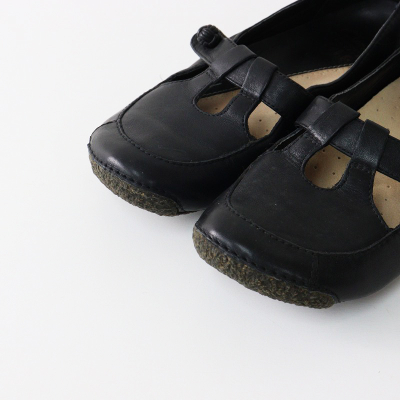クラークス アクティブエアー Clarks active AIR レザー ストラップ パンプス 3.5/ブラック 約22.5cm シューズ【2400014454277】