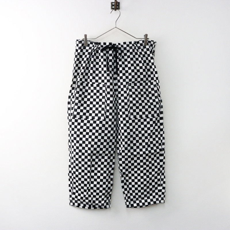 2023SS タオ コムデギャルソン tao COMME des GARCONS フラグチェック ドローパンツ S/ブラック ホワイト ボトムス【2400014485905】