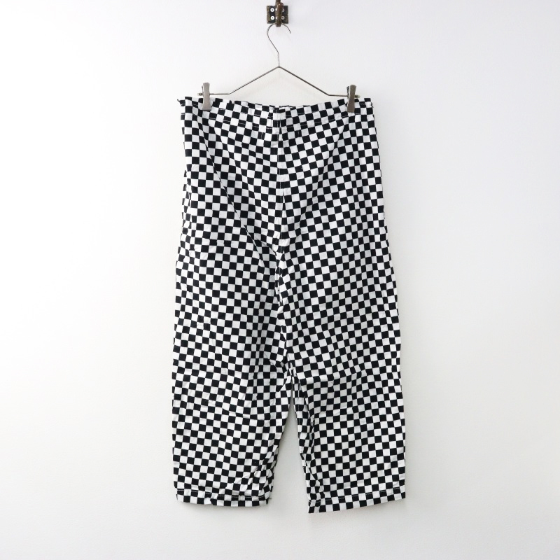 2023SS タオ コムデギャルソン tao COMME des GARCONS フラグチェック ドローパンツ S/ブラック ホワイト ボトムス【2400014485905】