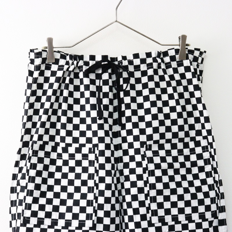 2023SS タオ コムデギャルソン tao COMME des GARCONS フラグチェック ドローパンツ S/ブラック ホワイト ボトムス【2400014485905】