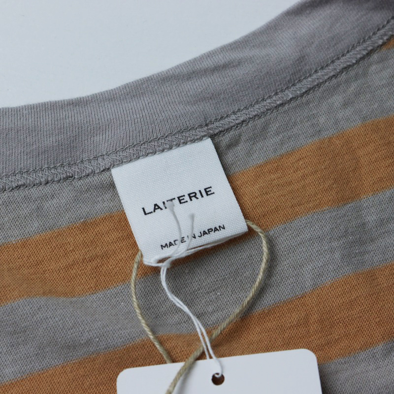未使用 レイトリー LAITERIE ふわふわ天竺 半袖 カットソー 38/ベージュ グレー トップス Tシャツ ブラウス クルーネック【2400014486292】