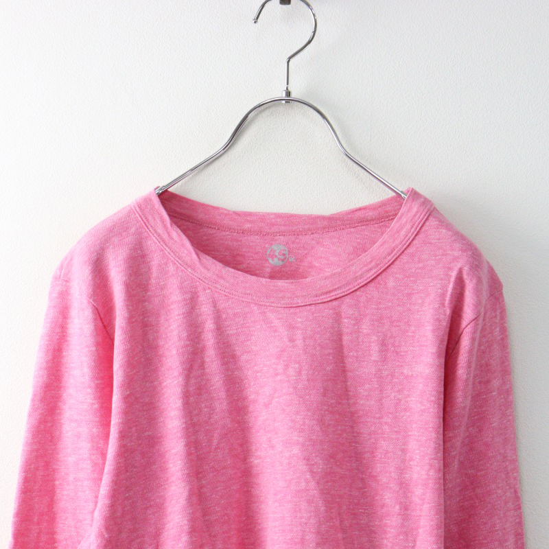 美品 45R 45rpm フォーティファイブアール ジンバブエコットンロングスリーブTシャツ 3/ピンク カットソー 長袖【2400014492453】