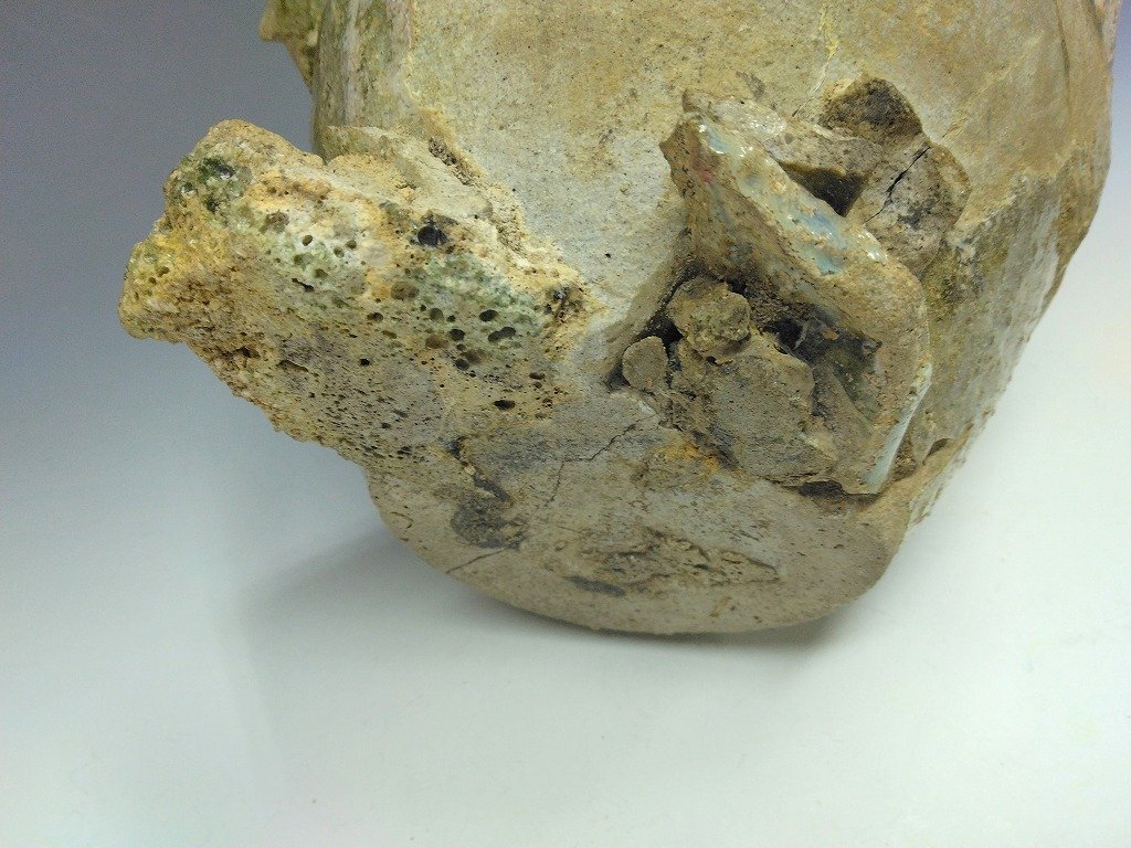 時(shí)代物/骨董名品◆◇?；?自然釉三筋壺(平安末~鎌倉書期/12世紀(jì)末頃) うぶだし売切り 骨董コレクターより委託品 木箱添◇◆dy15394-p