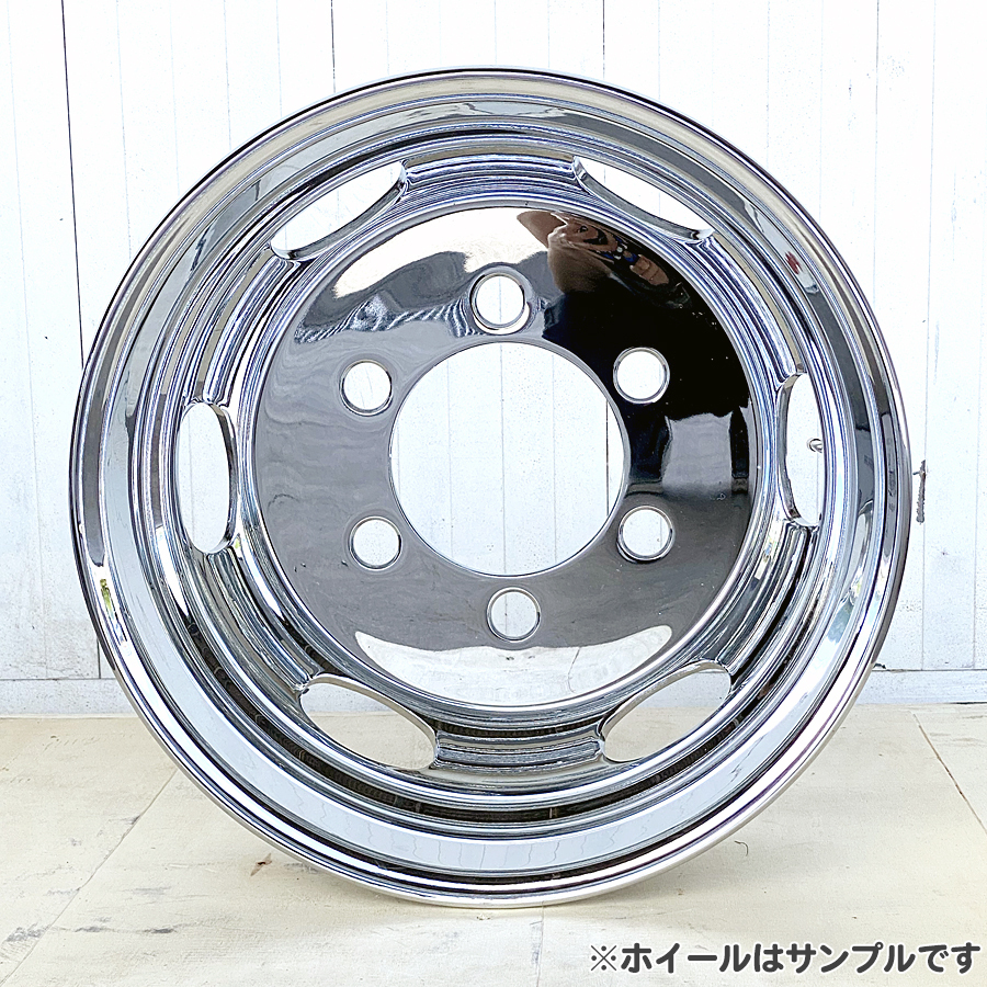 メッキホイール 19.5×6.75 6穴 JIS リア用 大型 トラック 増トン 低床 +136 新品 1年保証 DOT-X