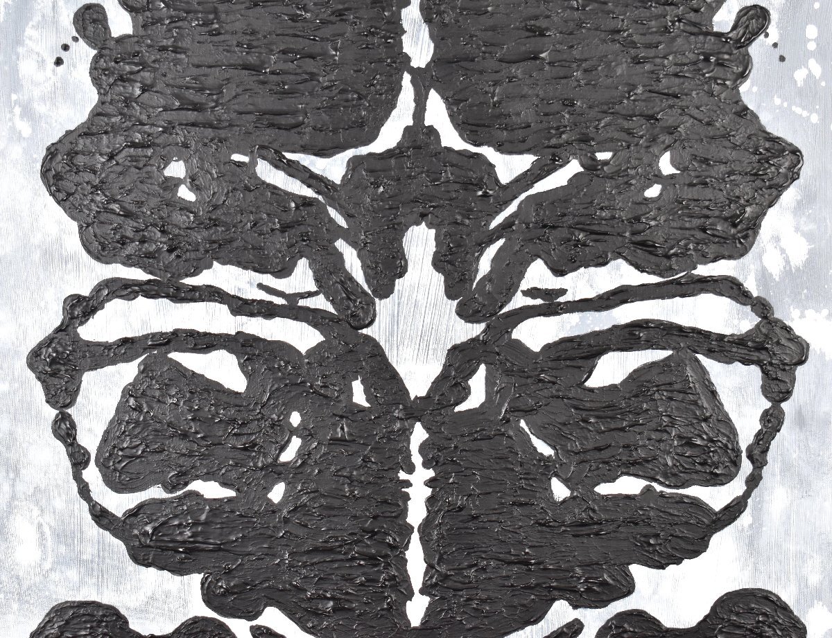  подлинный произведение гарантия /hiro криптомерия гора / UNTITLED (RORSHACHA #1)/ акрил 30 номер / Black Painting / супер популярный серии Daisaku *. произведение /. промежуток . сырой Nara прекрасный . Мураками .
