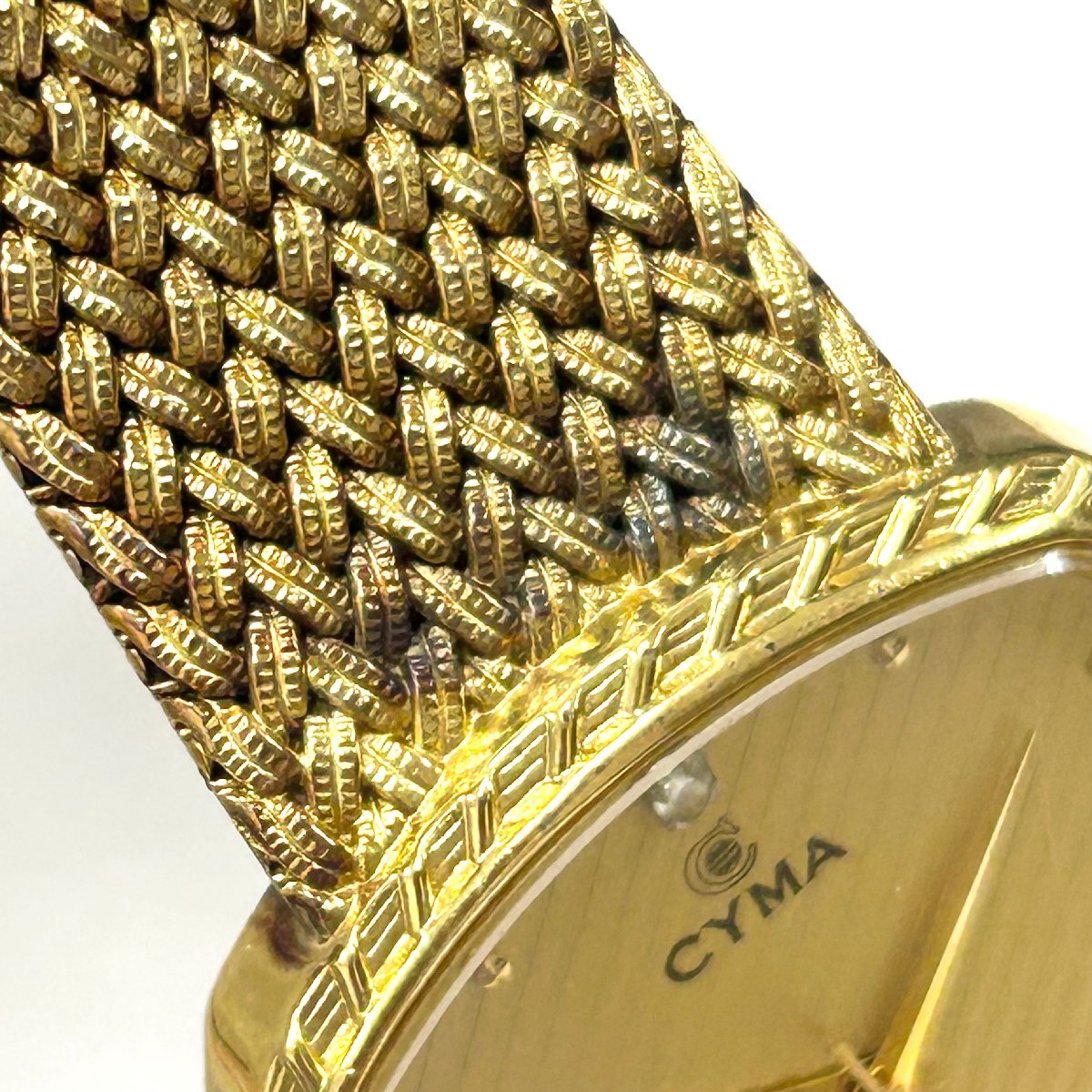 * Cima CYMA*604 кварц наручные часы мужской часы Gold циферблат 4P Stone квадратное лицо неподвижный товар 