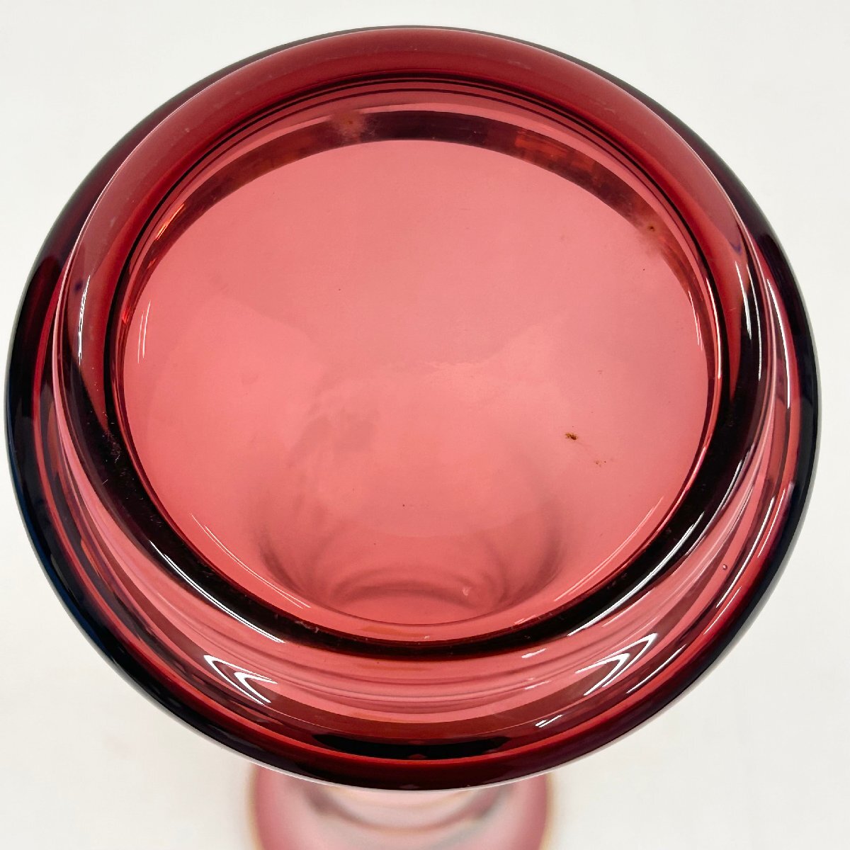*bohemi Anne стекло Bohemian Glass* ваза цветок основа прозрачный красный цветочный принт crystal высота примерно 41 см с ящиком интерьер 