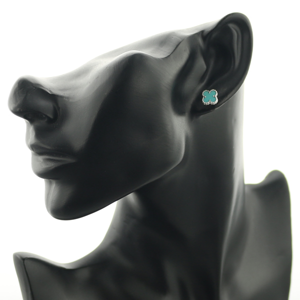  Van Cleef & Arpels серьги бирюзовый бирюза Suite aru рукоятка blaK18WG письменная гарантия BLJ