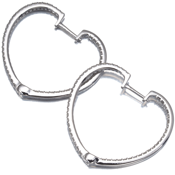 ダイヤ ダイヤモンド 0.50ct/0.50ct ハート ピアス K14WG GENJ