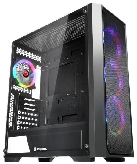 1円スタート RAIJINTEK ライジンテック PCケース ミドルタワー型 ハイエンド 4mm強(qiáng)化ガラス PONOS TG4 0R20B00198 ブラック D04647/JS