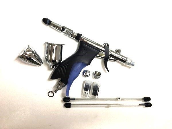 1円スタート 訳有 Gaahleri エアブラシ ノズル口徑 0.28 0.5 0.7mm トリガータイプ Ace Series GHAC-Swallowtail & Rex ブルー A11924/JS