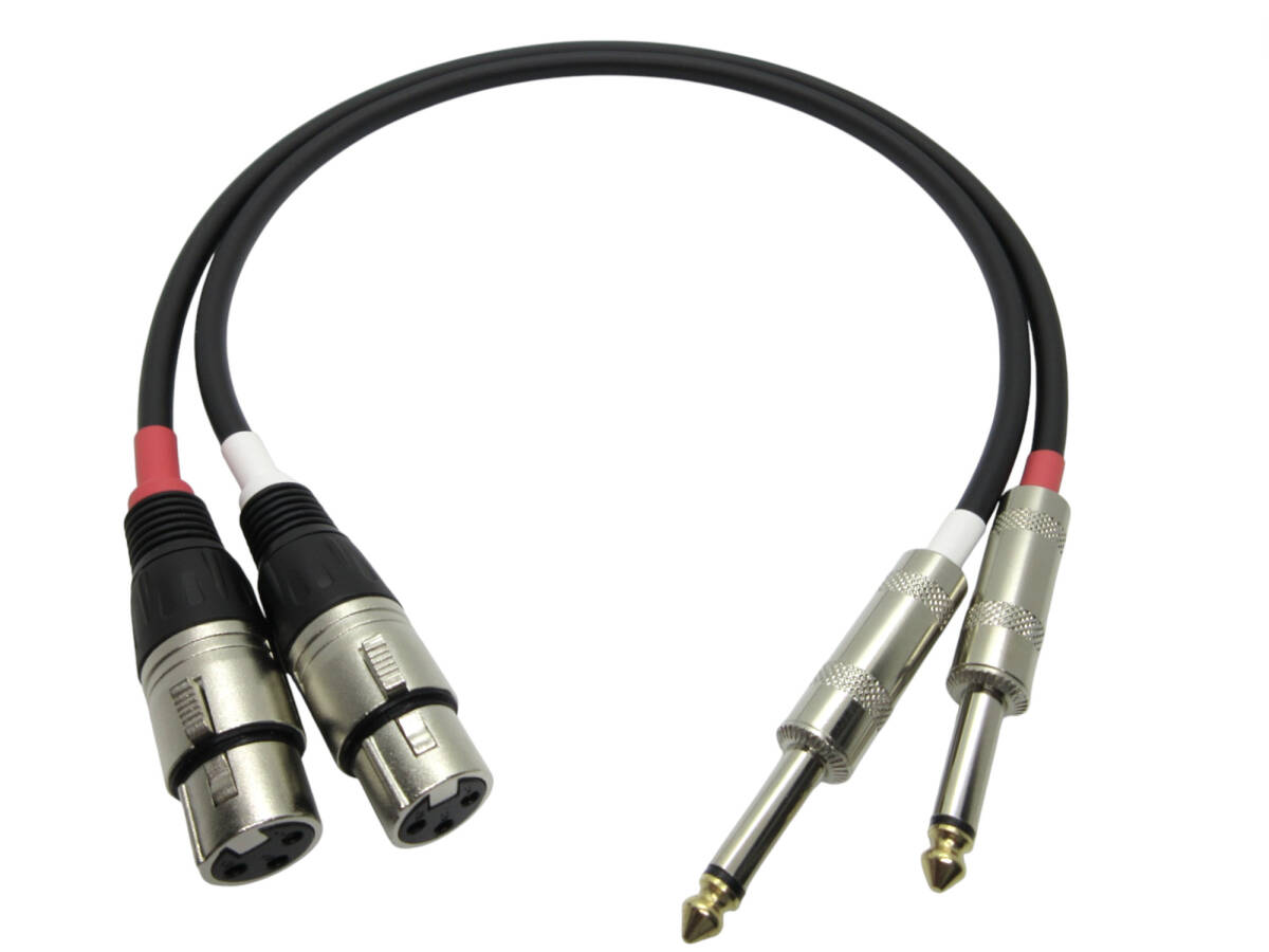 XLR(メス)-TSフォンケーブル 2本1セット 1.5m | ケーブル：立井電線 T-4E6S | プラグ：CLASSIC PRO