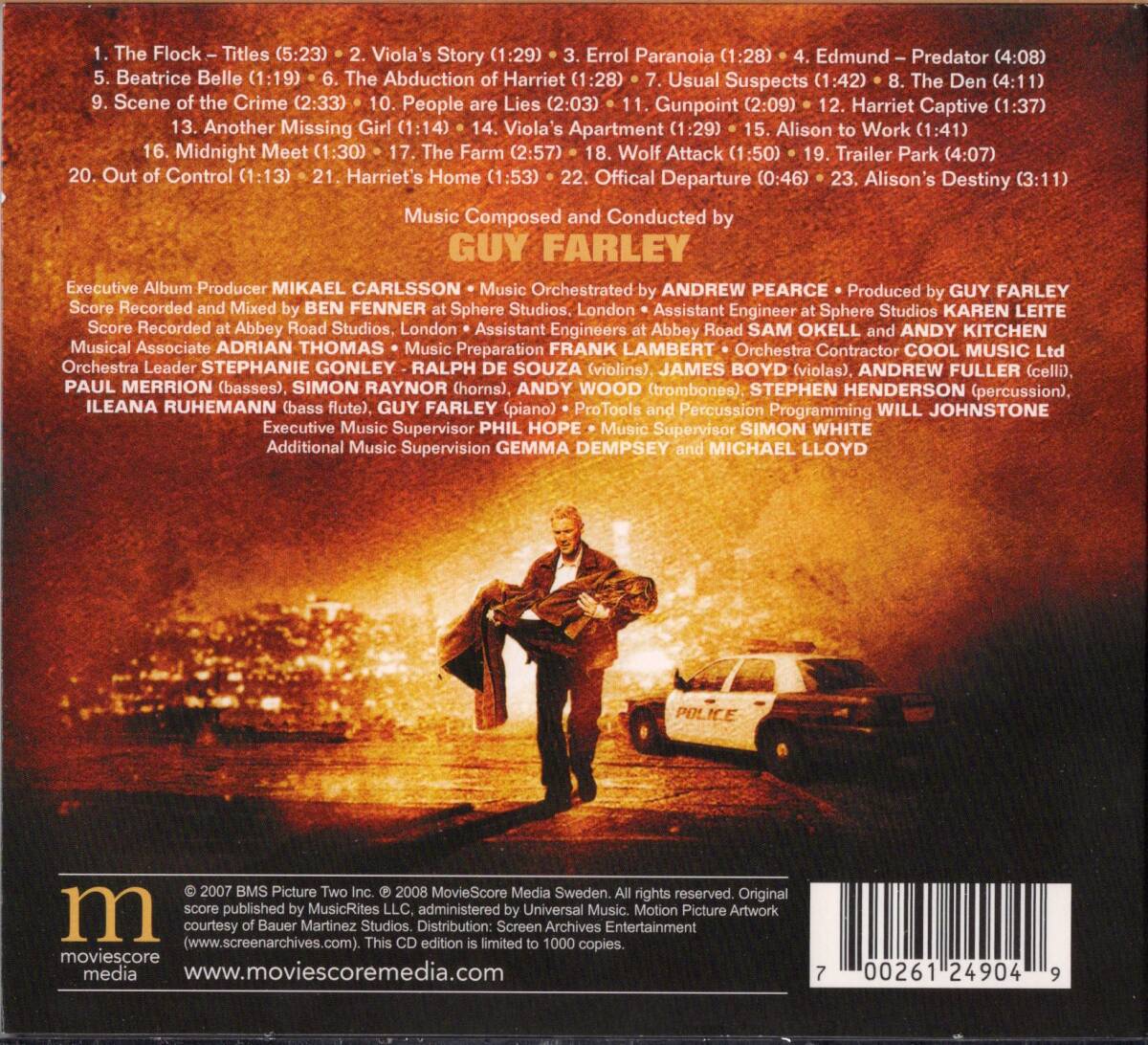 【サントラCD】ガイ・ファーレイ「消えた天使」リチャード・ギア＊2007年発売＊スウェーデン盤＊美品＊デジパック仕様＊GUY FARLEY_画像2