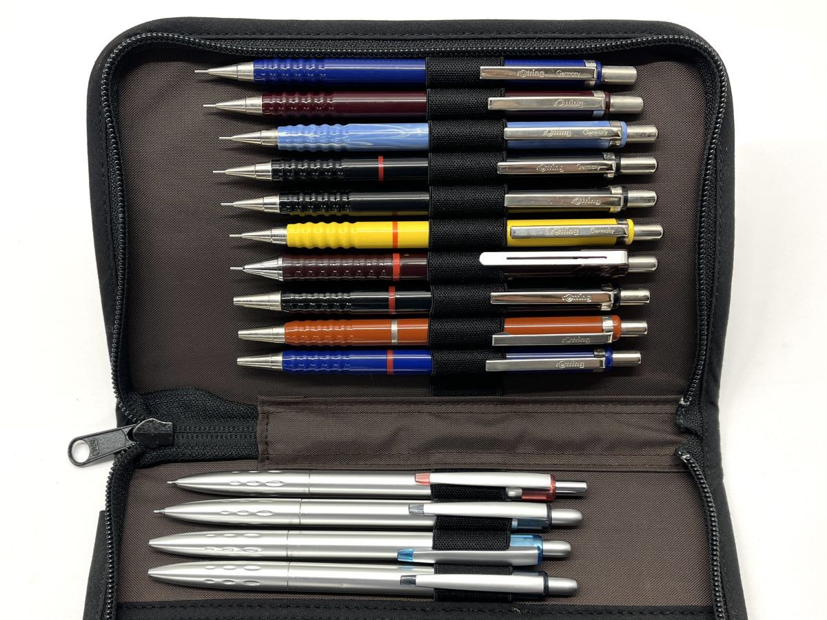 【M291】美品 rotring ロットリング シャーペン ボールペン [Tikky/Jikky 0.5] uni C21 4本とケースセット 高級(jí)文具 コレクション