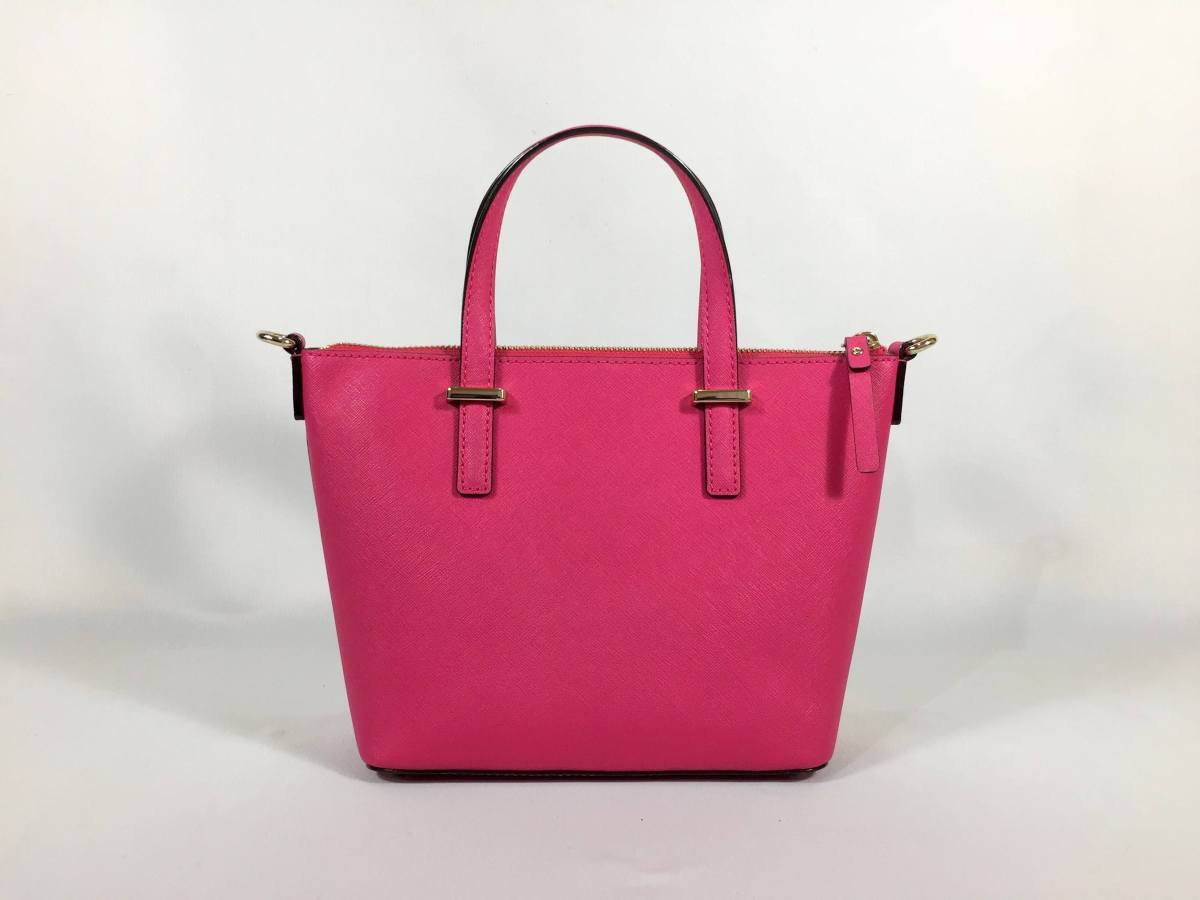  Kate Spade ручная сумочка 2way сумка на плечо кожа розовый Mini большая сумка [ превосходный товар использование незначительный ] возвращенный товар гарантия 