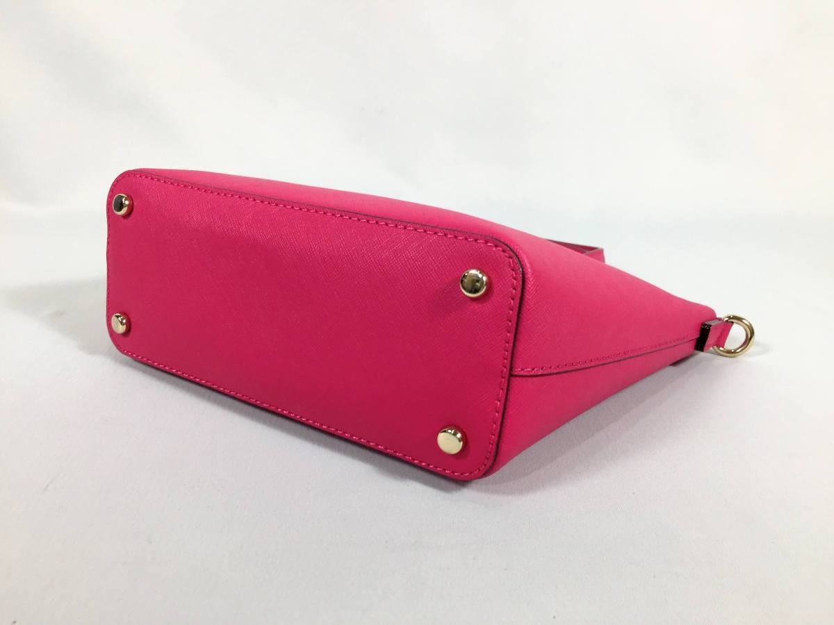  Kate Spade ручная сумочка 2way сумка на плечо кожа розовый Mini большая сумка [ превосходный товар использование незначительный ] возвращенный товар гарантия 