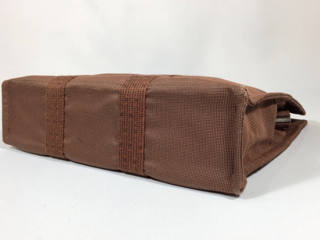 エルメス トートバッグ エールライン MM キャンバス ブラウン 茶 【人気 美品】 返品保証