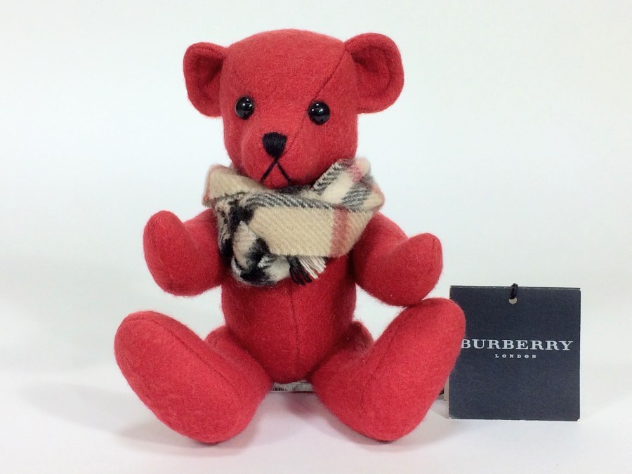  Burberry плюшевый мишка мягкая игрушка фетр красный [ как новый использование незначительный ] возвращенный товар гарантия 
