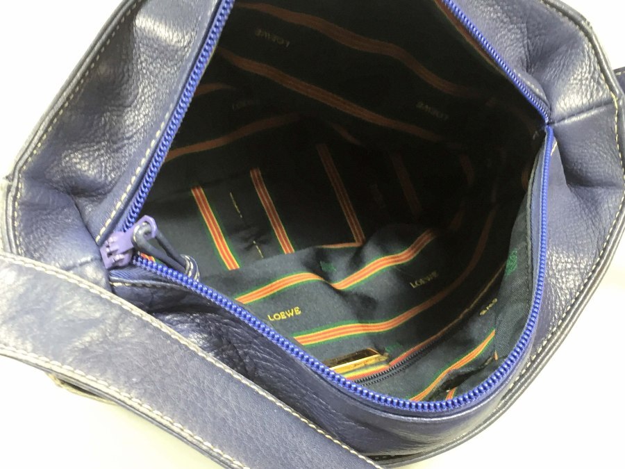 ロエベ ショルダーバッグ レザー ブルー 青 【人気 美品】 返品保証