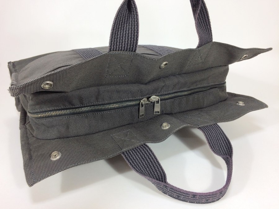 エルメス トートバッグ エールライン キャンバス グレー 【人気 美品】 返品保証