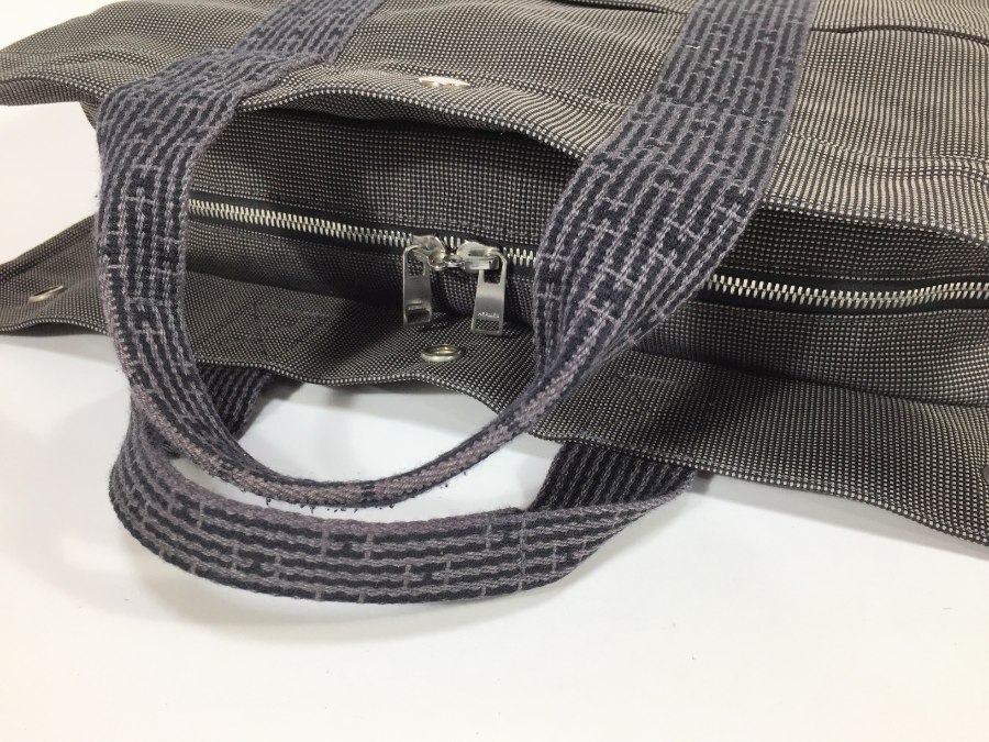 エルメス トートバッグ エールライン MM キャンバス グレー 【人気 美品】 返品保証